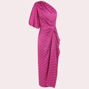 Massimo Dutti One-Sleeve Pink Dress